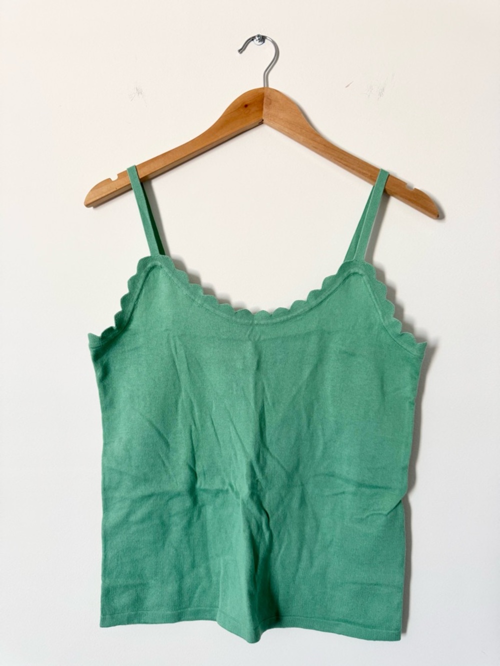 J.Crew Factory Scalloped Cotton Sweater Tank Top Size M